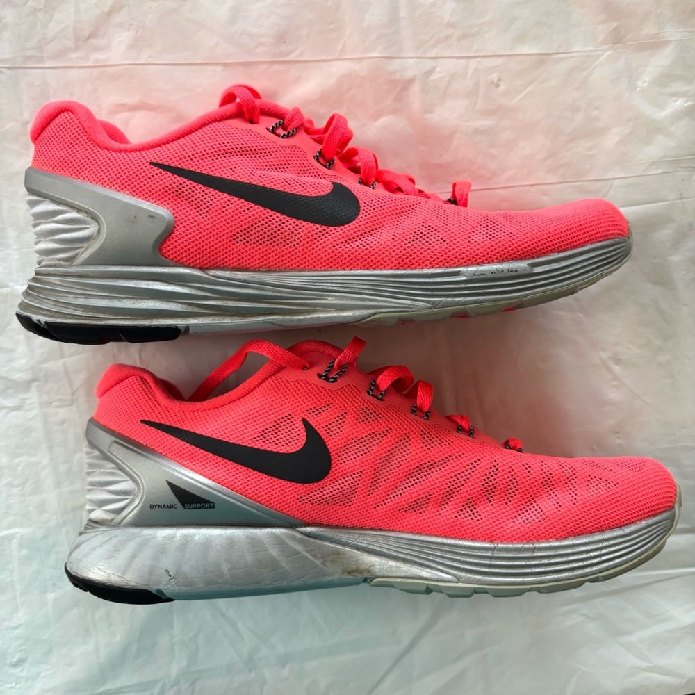 Nike Lunarglide 6 Pink Black Sneakers SZ 7.5 Worn 1X Indoors - Picture 3 of 13